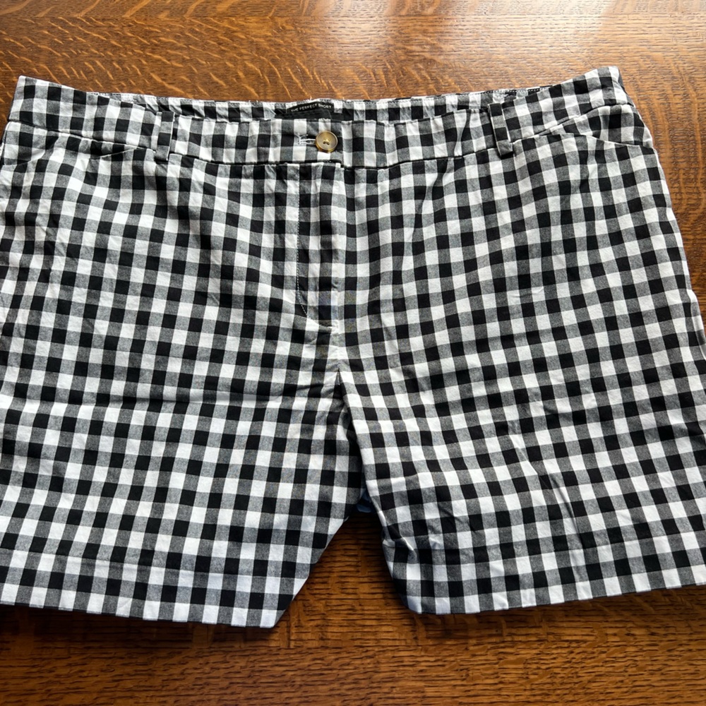 Talbots Black and White Plaid Shorts